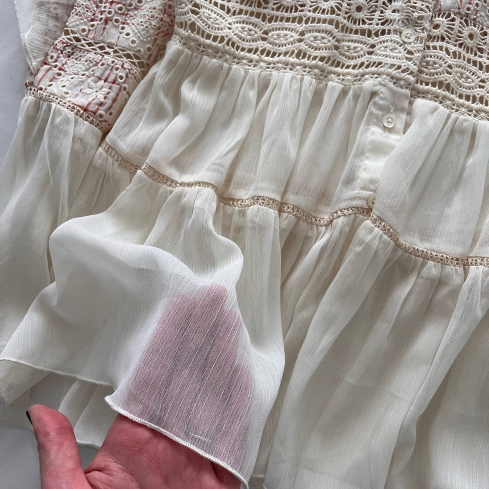 Lace Boho Anthropologie Blouse - Picture 6 of 12